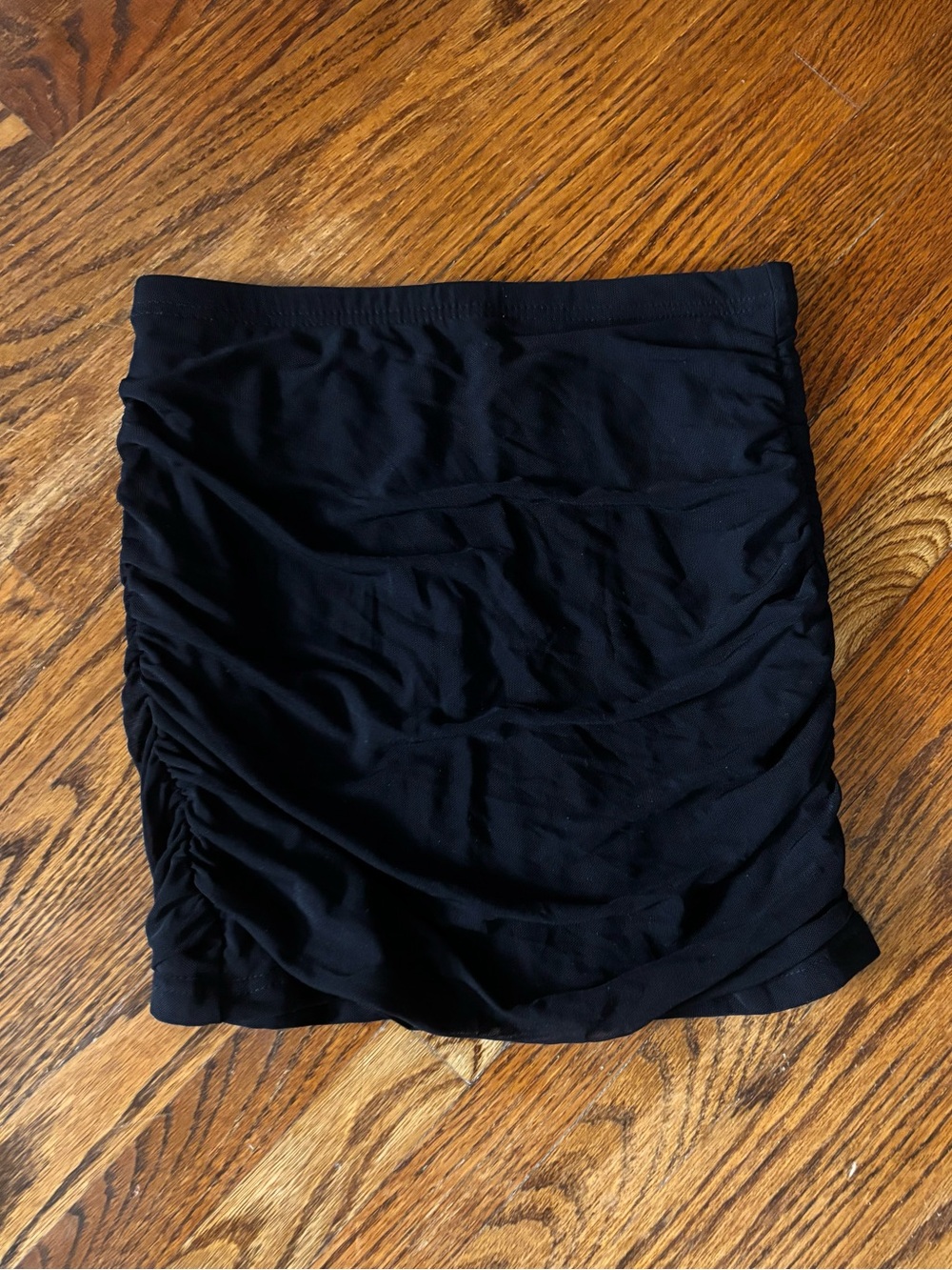 Black Ruched Mini Skirt